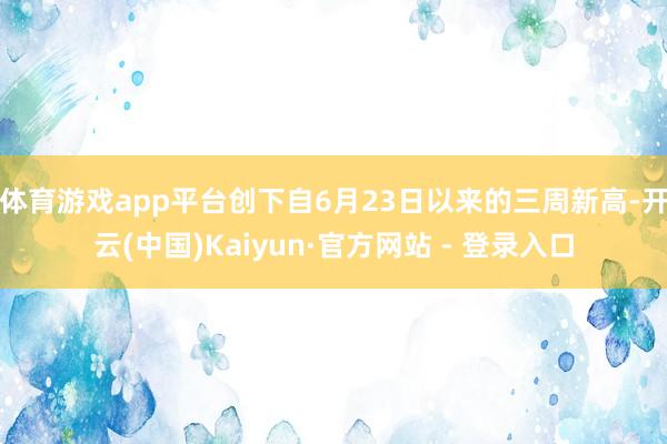 体育游戏app平台创下自6月23日以来的三周新高-开云(中国)Kaiyun·官方网站 - 登录入口