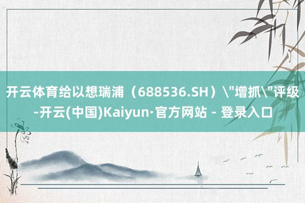 开云体育给以想瑞浦（688536.SH）